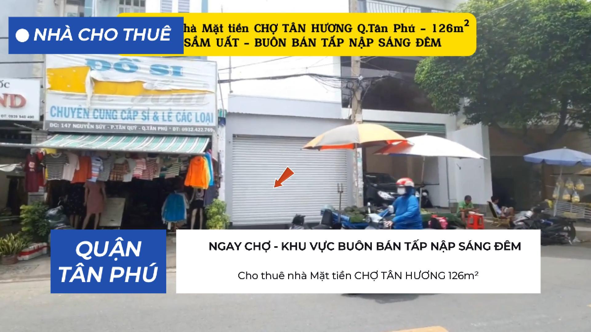 Cho thuê nhà Mặt tiền CHỢ TÂN HƯƠNG 126m² - 20Triệu - Ảnh chính